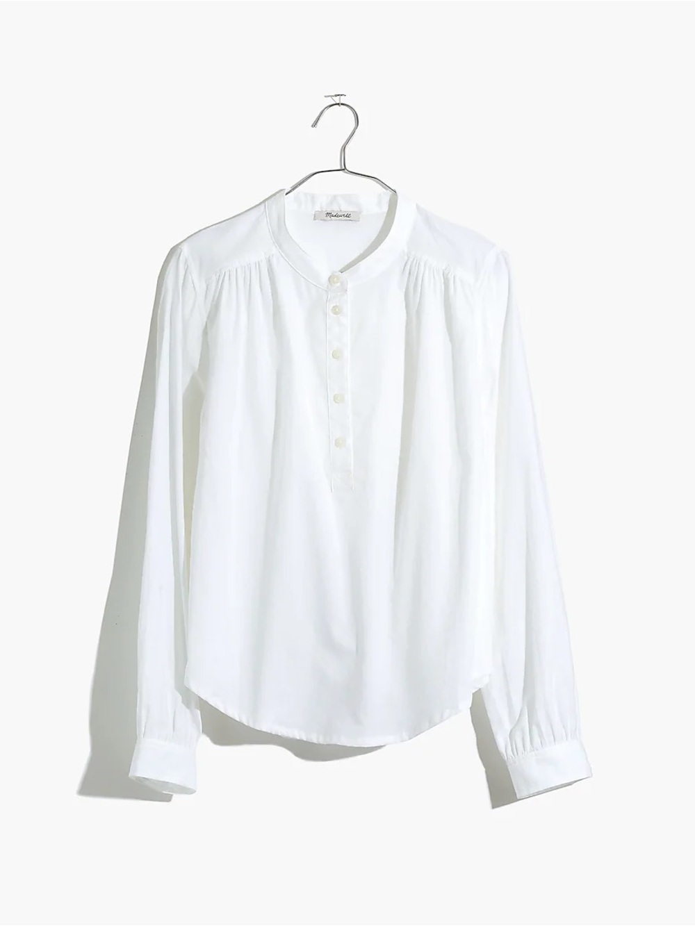 Madewell White 100% Cotton Popover Blouse Size Medium Minimalist Top